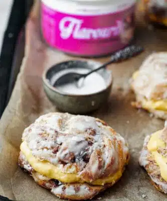 Zimt schnecken mit vanillecreme