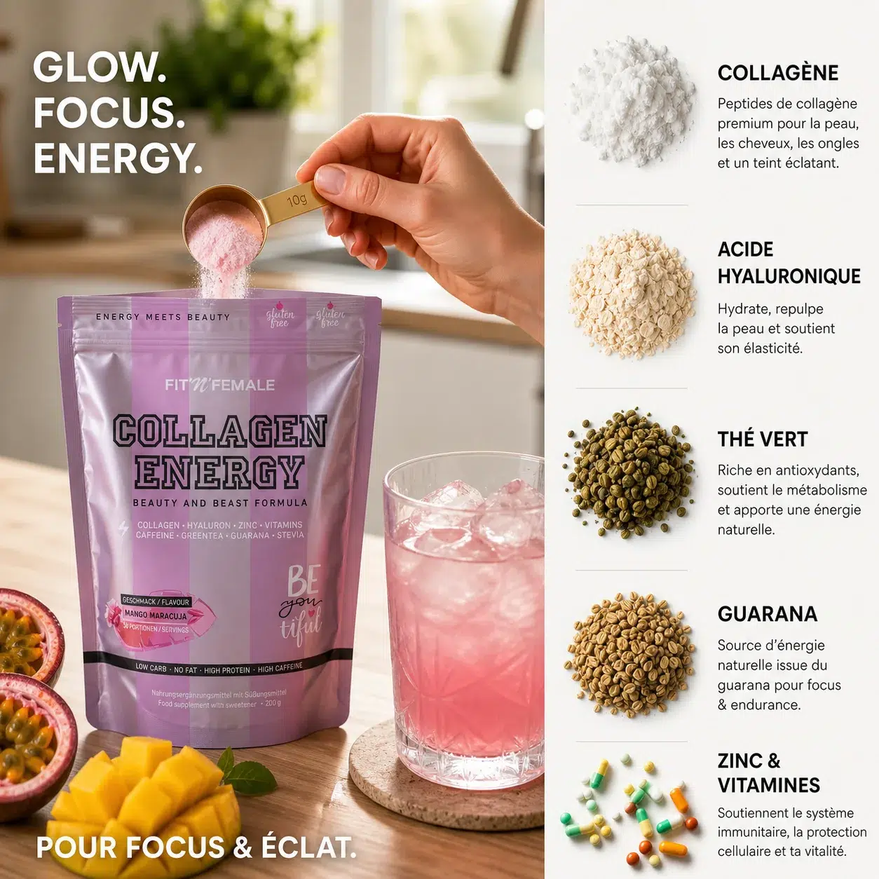 Collagen energy ingredietns