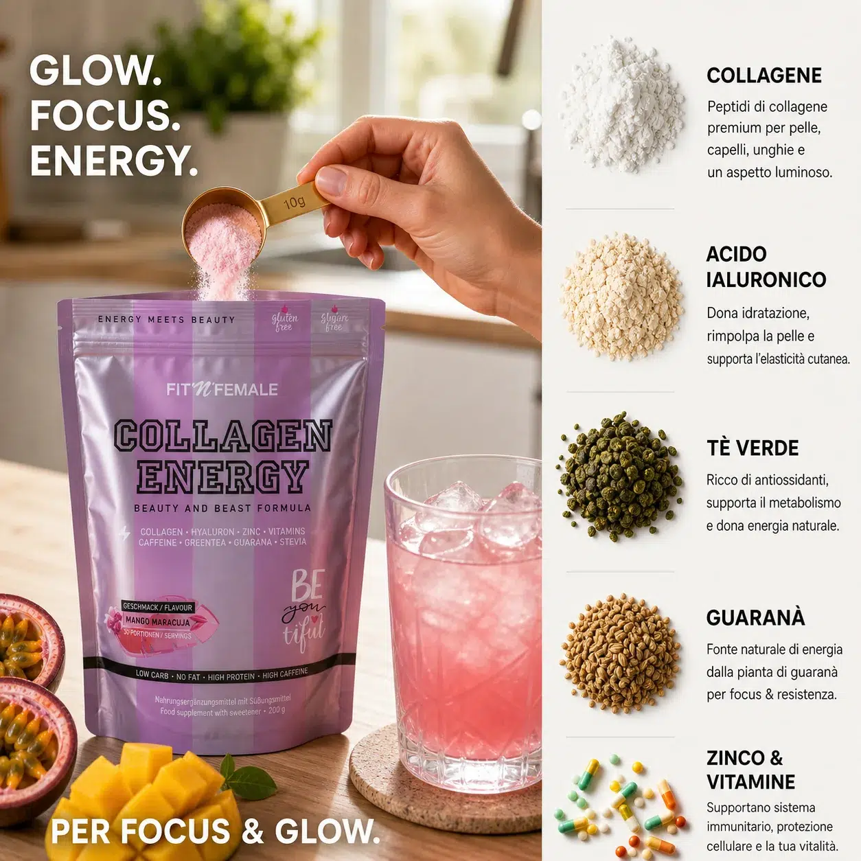 Collagen energy ingredietns